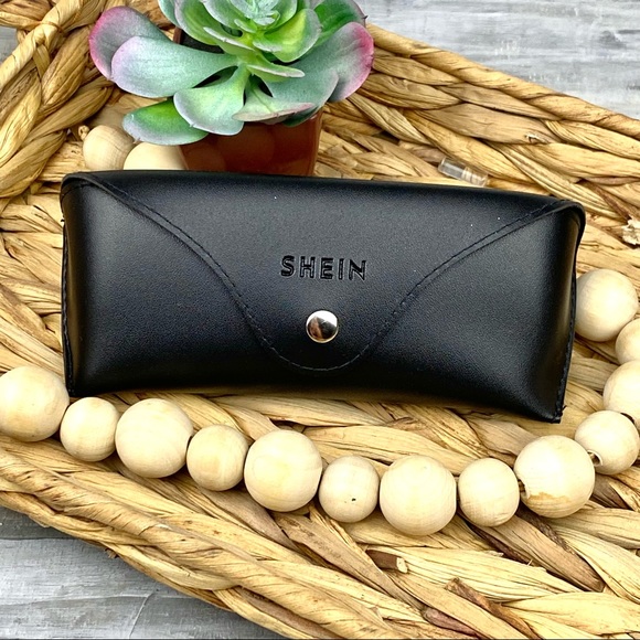Sunglasses Case Shein Black Leather Hard Glasses Case - Picture 2 of 11